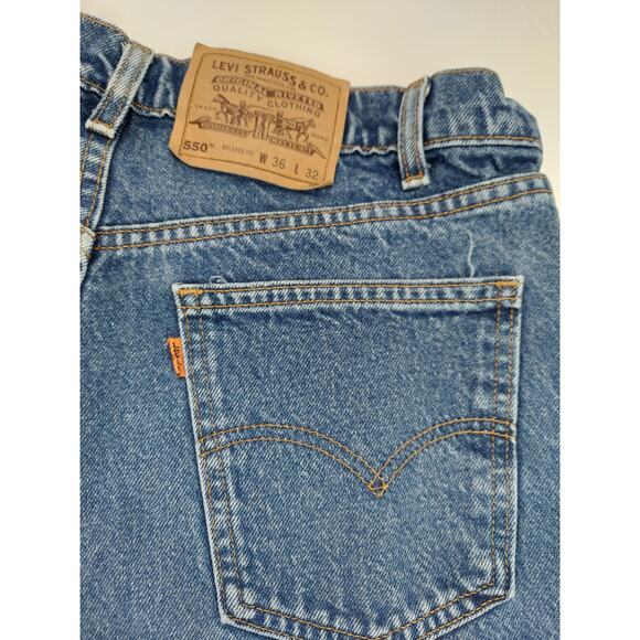Vintage Y2K Levis Men's 550 Orange Tab Relaxed Fit Medium Wash Made in USA 36x32 - Picture 1 of 13